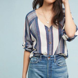 Cloth & Stone Chambray Striped Top from Anthro